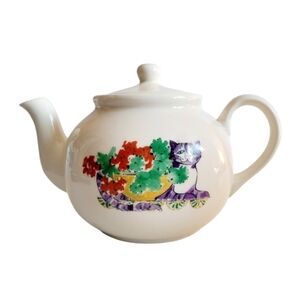 Rare Shannonbridge Potteries  Whimsical Cat Teapot By Lucy Erridge Ireland